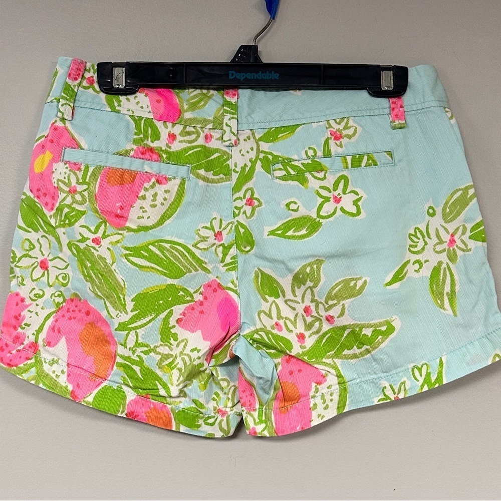 Lilly Pulitzer Callahan Shorts Women’s Floral Tropical Fruit Pink/ Mint 4 - Picture 3 of 9